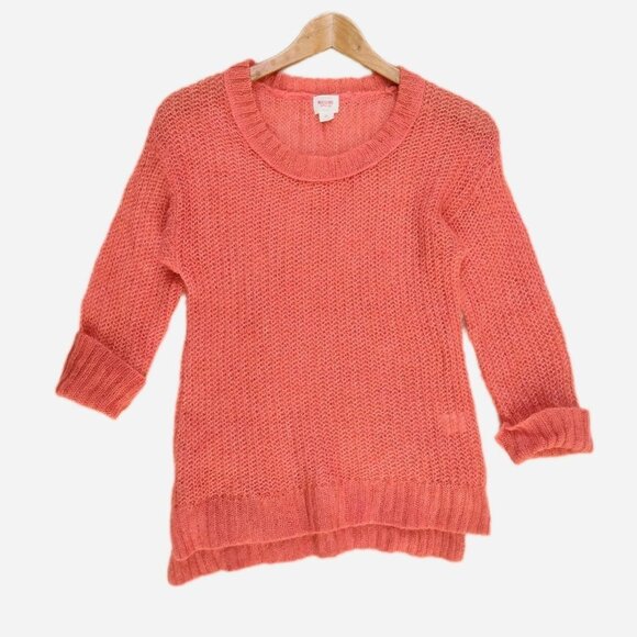 Mossimo Supply Co Women's Open Knit Sweater S Lightweight Mohair Wool Crewneck - Picture 1 of 3